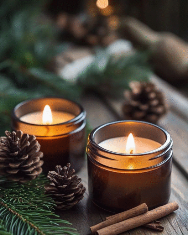 Brown Glass Candle
