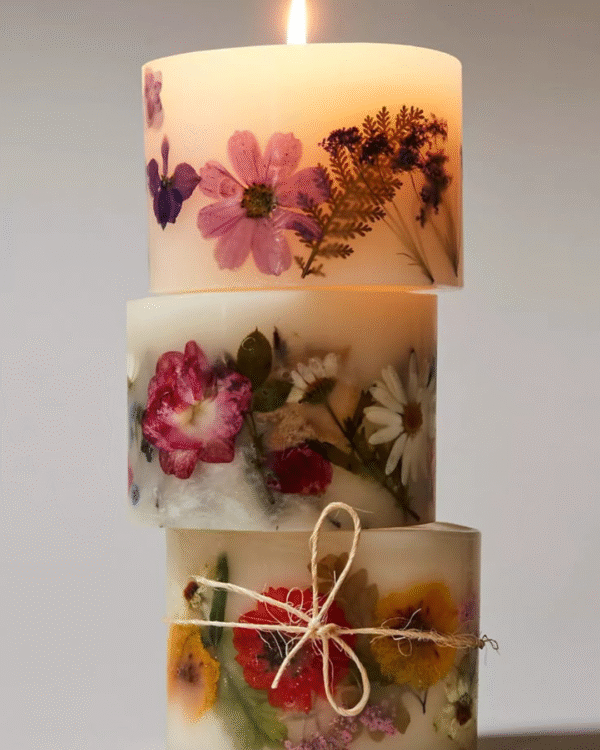 Flower Printed Candle