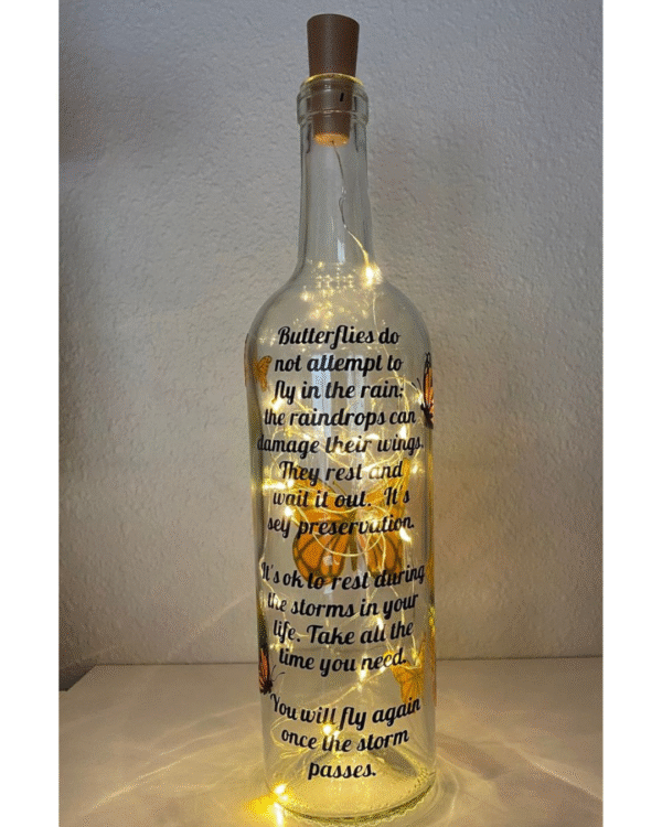 Harry Potter Light Bottle / Butterfly Wine Bottle Light