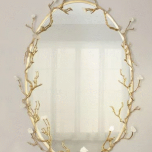 Gold Branch Mirror, John Richard Collection Oval Quartz Bud Mirror
