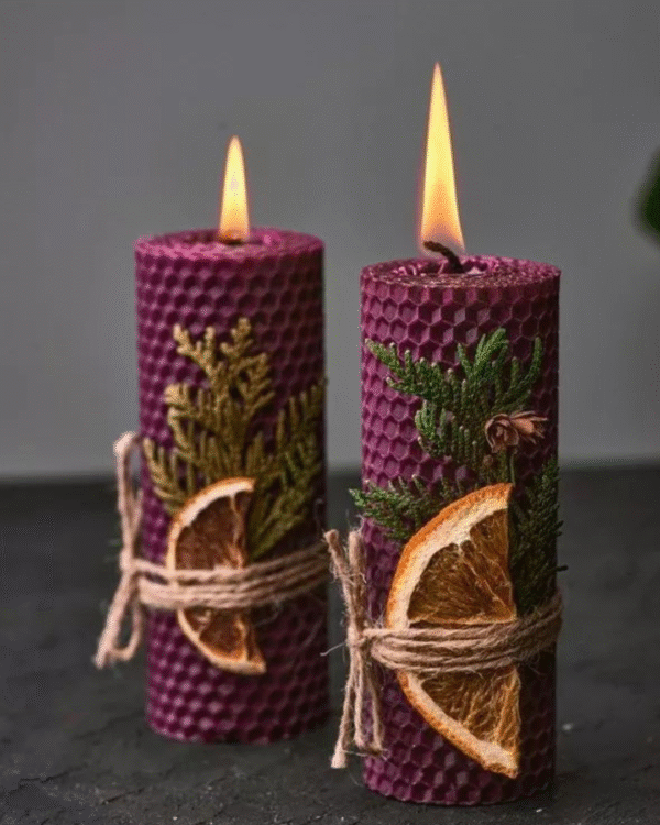 Dried Orange Slices and Greenery Candle