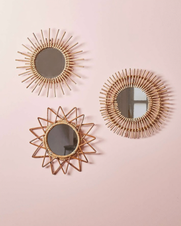Solstice Rattan Wall Mirror Set (Set of 3)